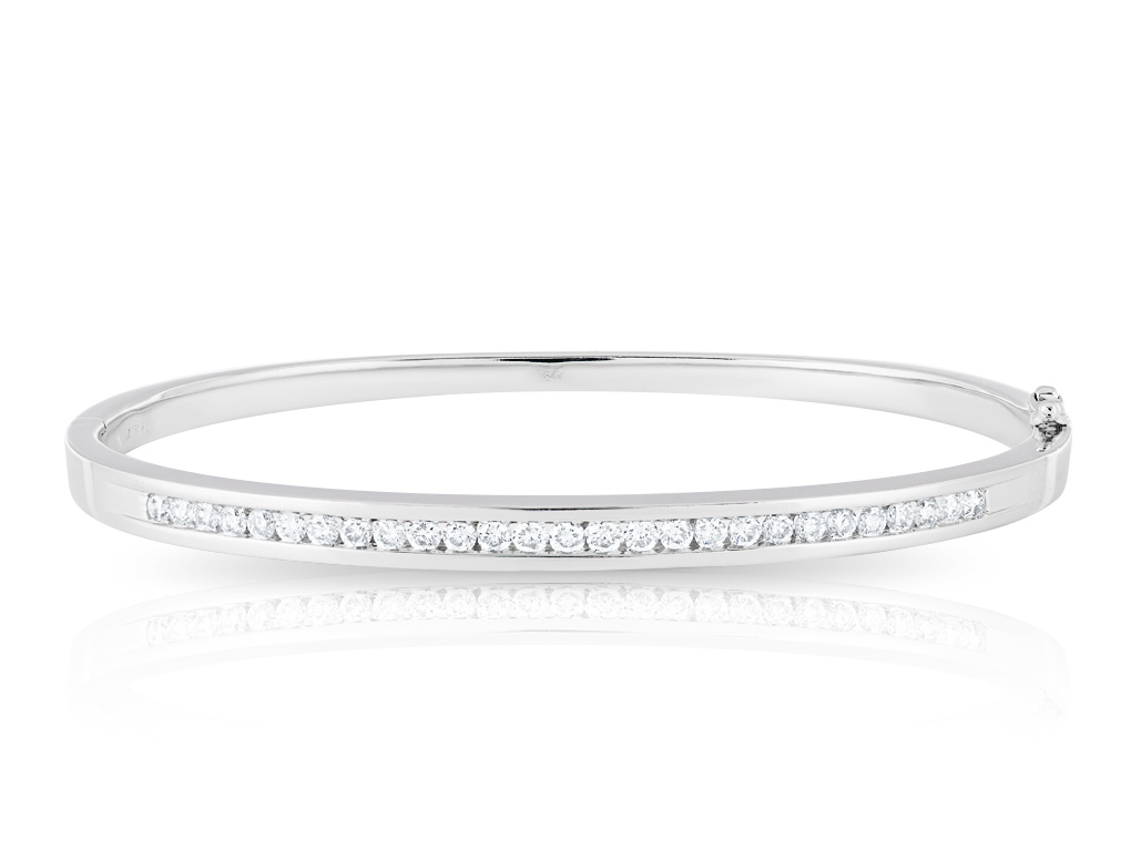 Diamond Bangle 18ct White Gold
