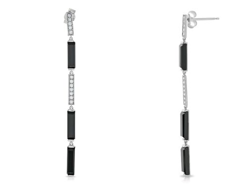 Diamond & Black Onyx Drop Earrings (2)