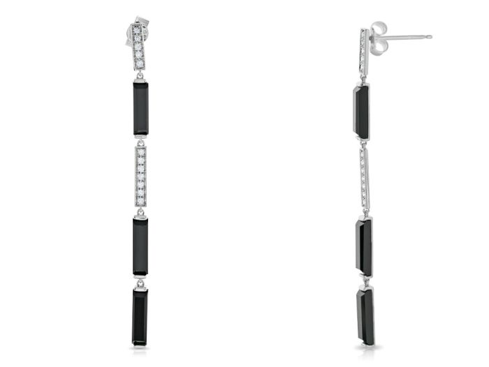 Diamond & Black Onyx Drop Earrings (2)
