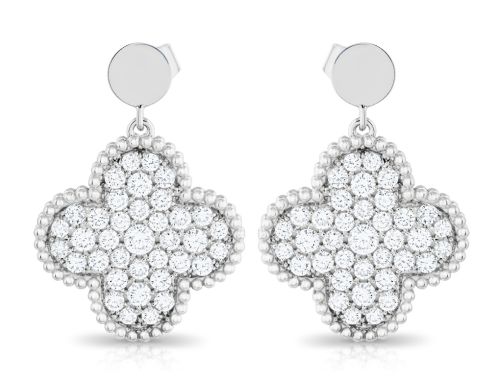 3.32ct Diamond Clover Drop Earrings