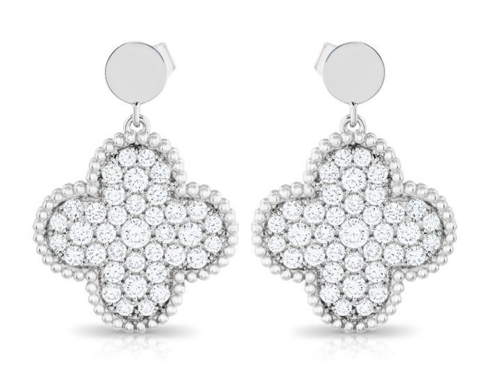 3.32ct Diamond Clover Drop Earrings