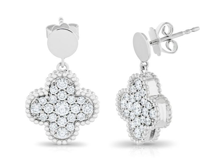 Diamond Clover Earrings - Image 2