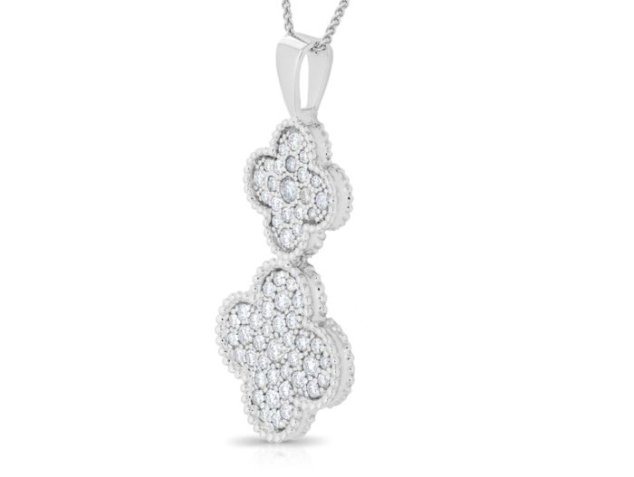 Diamond Clover Pendant Necklace - Image 2