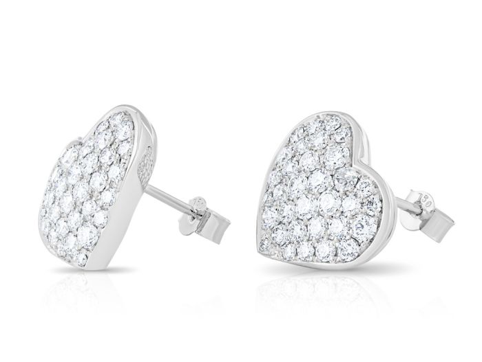 Diamond Heart Stud Earrings - Image 2
