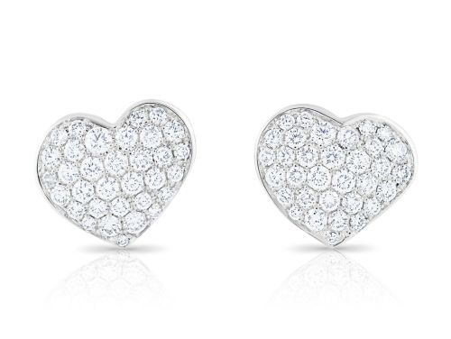 Diamond Heart Stud Earrings