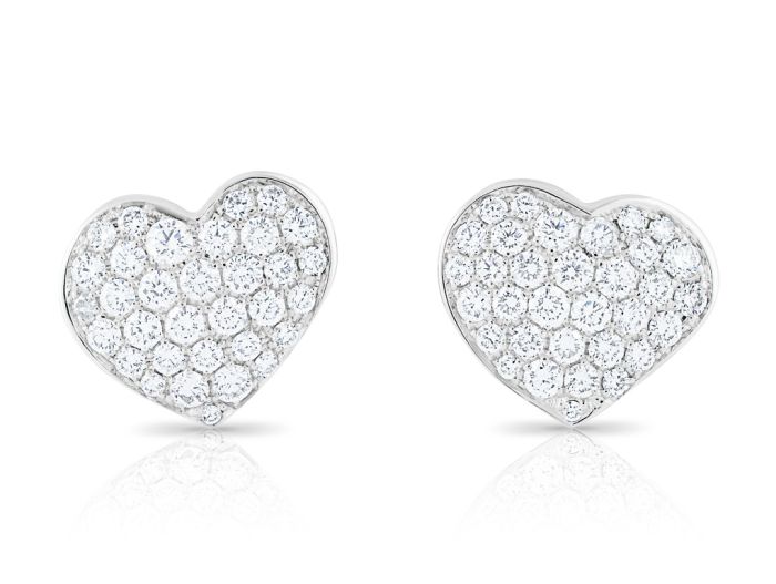 Diamond Heart Stud Earrings