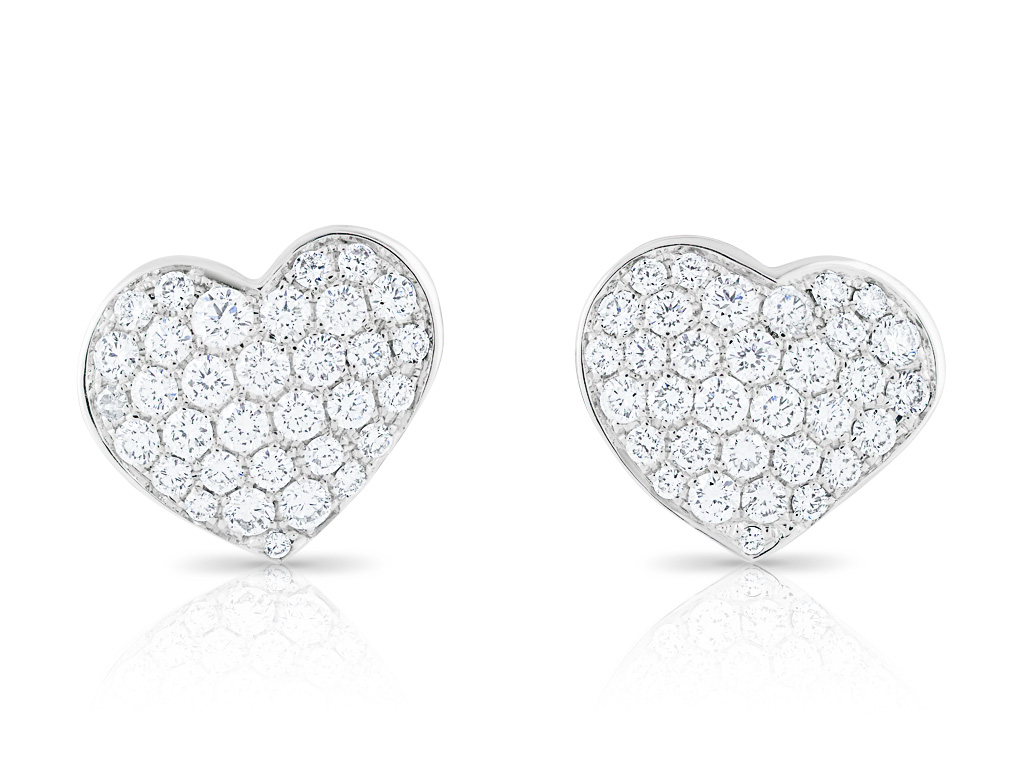 Diamond Heart Stud Earrings