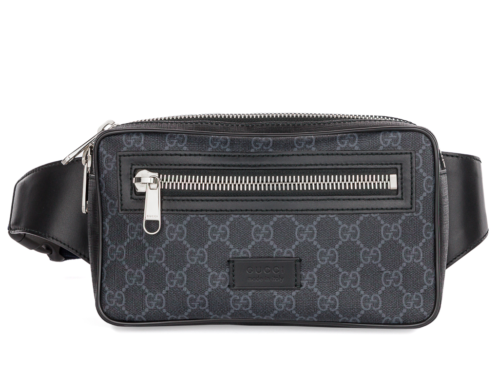 Gucci Black GG Supreme Canvas Belt Bag