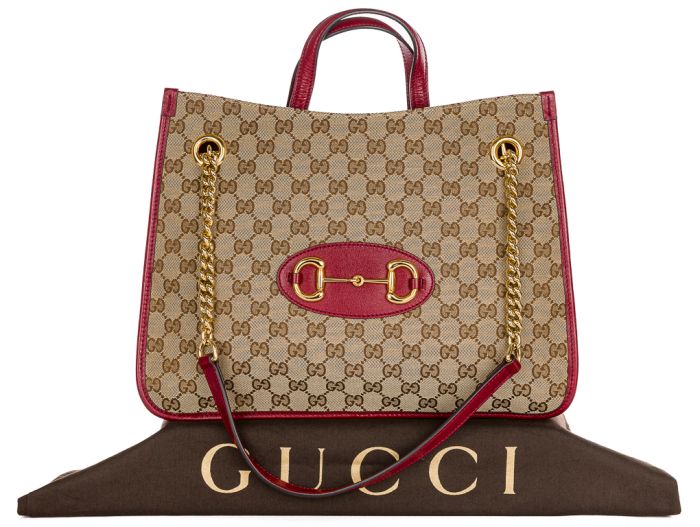 Gucci Brown Monogram Calskin Medium Horsebit 1955 Tote Bag - Image 6