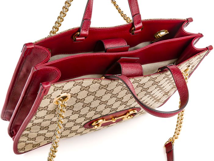 Gucci Brown Monogram Calskin Medium Horsebit 1955 Tote Bag - Image 5