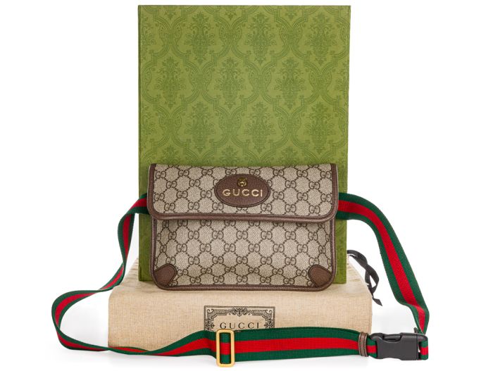 Gucci Brown Ophidia GG Supreme Canvas Belt Bag