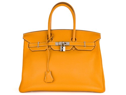 Hermès Birkin 35 Jaune Ambre Togo Palladium Hardware Bag