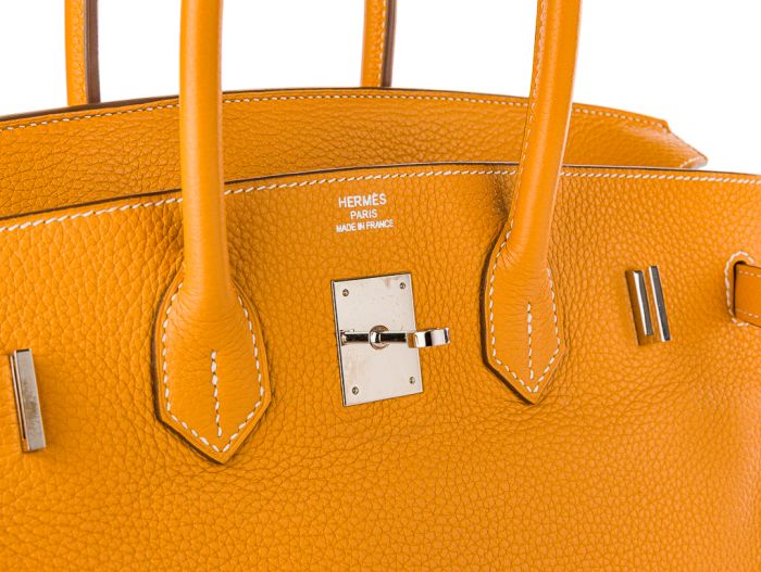 Hermès Birkin 35 Jaune Ambre Togo Palladium Hardware Bag - Image 5
