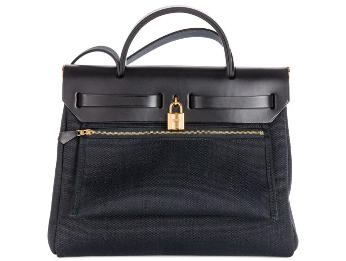 Hermès Herbag 31 Black Swift and Canvas Bag - Image 4
