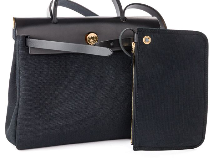 Hermès Herbag 31 Black Swift and Canvas Bag - Image 6