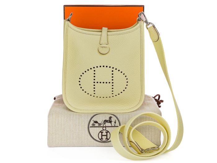 Hermes Mini 16cm Yellow Evelyne Crossbody Bag - Image 6