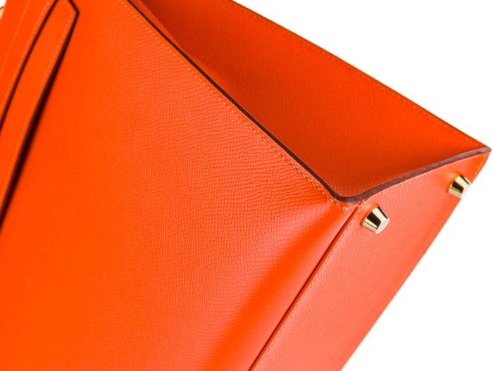 Hermes Orange Kelly 35 Epsom Leather Bag - Image 4