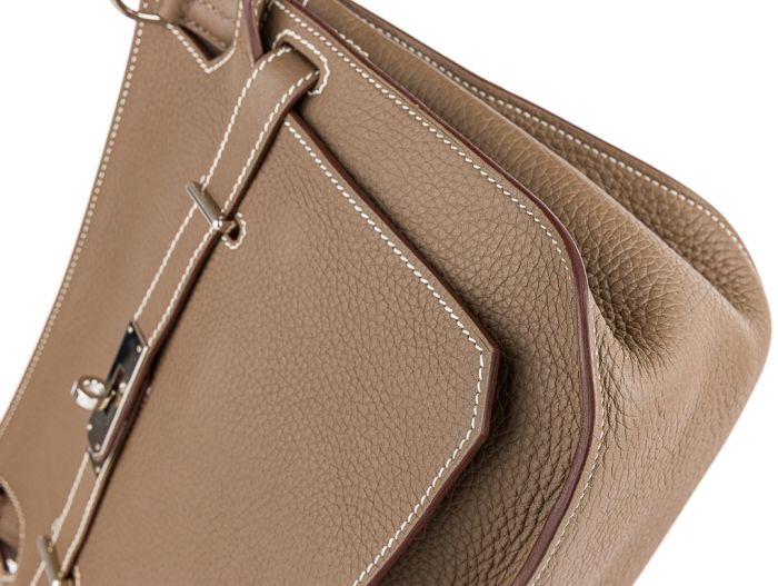 Hermes Taupe Jypsiere 28 Leather Bag - Image 5