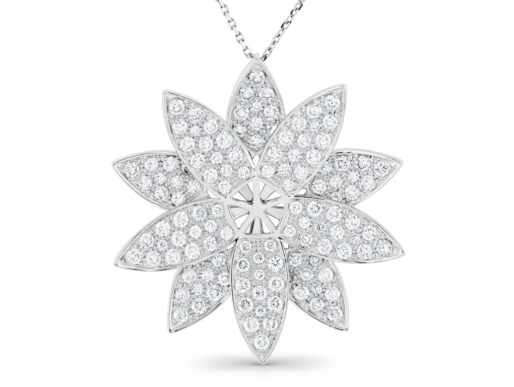 Large 7.9ct Diamond Flower Necklace (2)