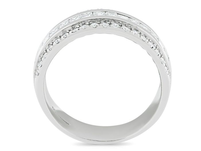 Princess Cut and Brilliant Round Half Eternity Diamond Ring - Image 3