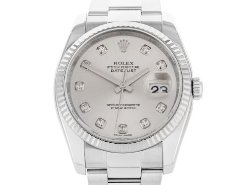 Rolex Datejust 36mm Stainless Steel Diamond Dial Watch