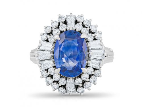 2.48ct Sapphire and 1.16ct Diamond Ring