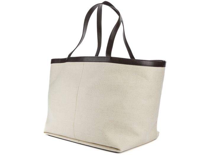 Bottega Veneta Flip Flap Intrecciato-Leather and Canvas Tote Large Bag - Image 2
