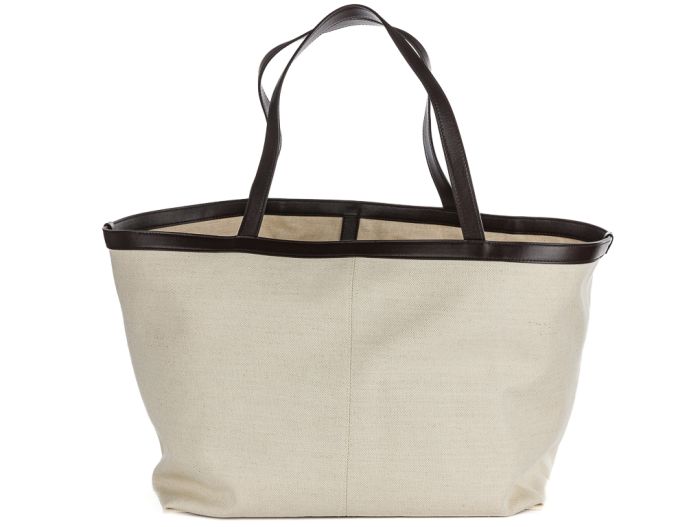 Bottega Veneta Flip Flap Intrecciato-Leather and Canvas Tote Large Bag - Image 4