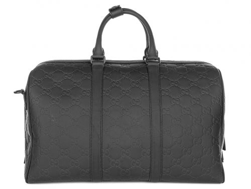 Gucci Black GG Rubber Effect Medium Duffle Bag