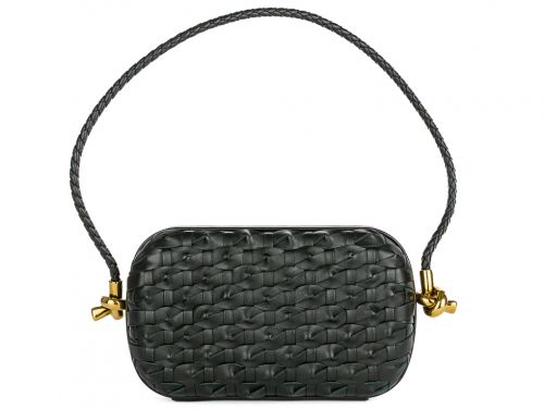 Bottega Veneta Dark Green Knot On Strap Clutch