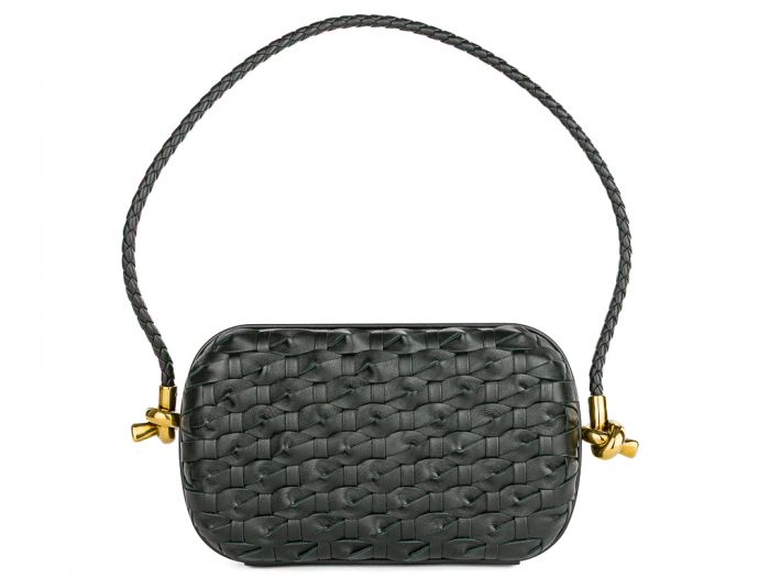 Bottega Veneta Dark Green Knot On Strap Clutch - Image 5
