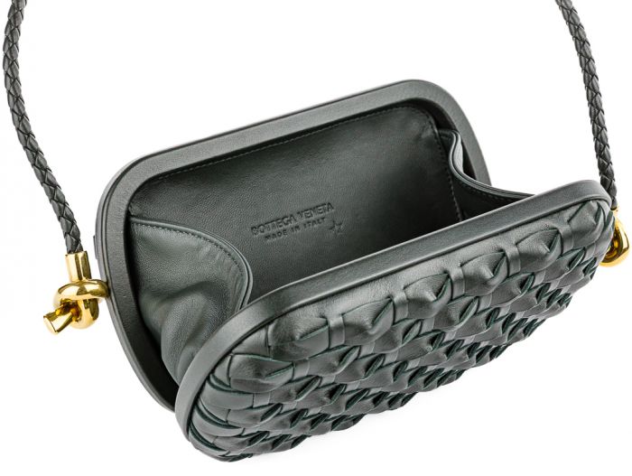 Bottega Veneta Dark Green Knot On Strap Clutch - Image 4