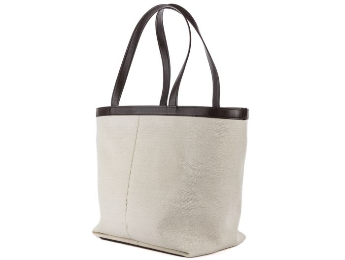 Bottega Veneta Flip Flap Intrecciato-Leather & Canvas Tote Bag - Image 2