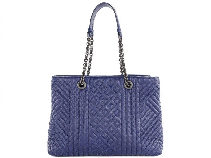 Bottega Veneta Nappa Intrecciato Medium Pavone Blue Tote
