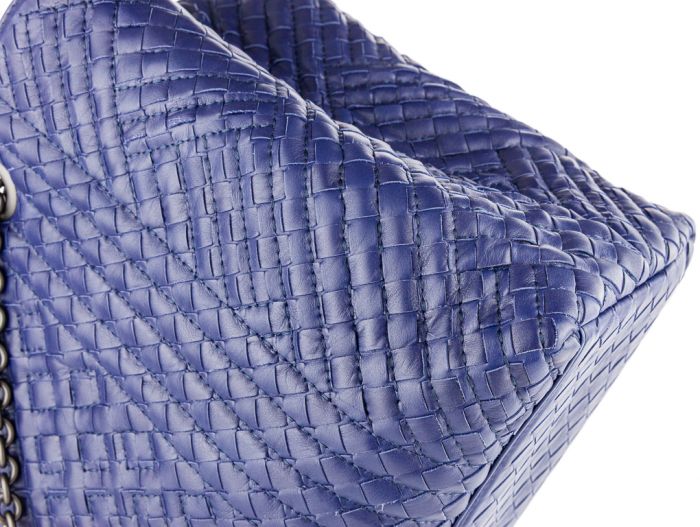 Bottega Veneta Nappa Intrecciato Medium Pavone Blue Tote - Image 3