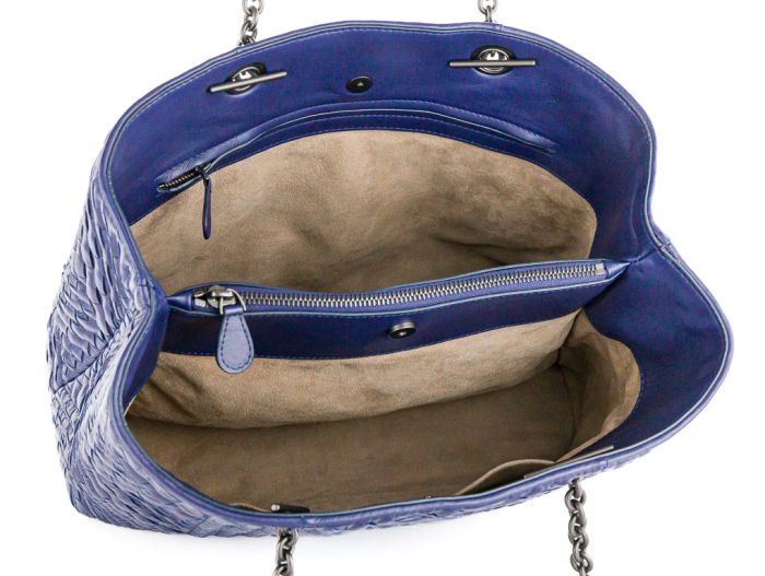 Bottega Veneta Nappa Intrecciato Medium Pavone Blue Tote - Image 4