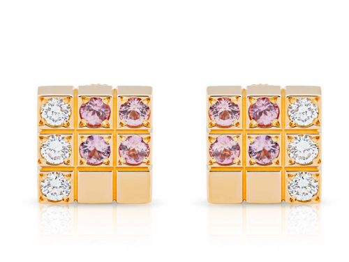 Cartier Lanieres Piet Pink Sapphire and Diamond Earrings