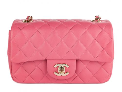 Chanel Pink Lambskin Valentine Charms Mini Flap Bag