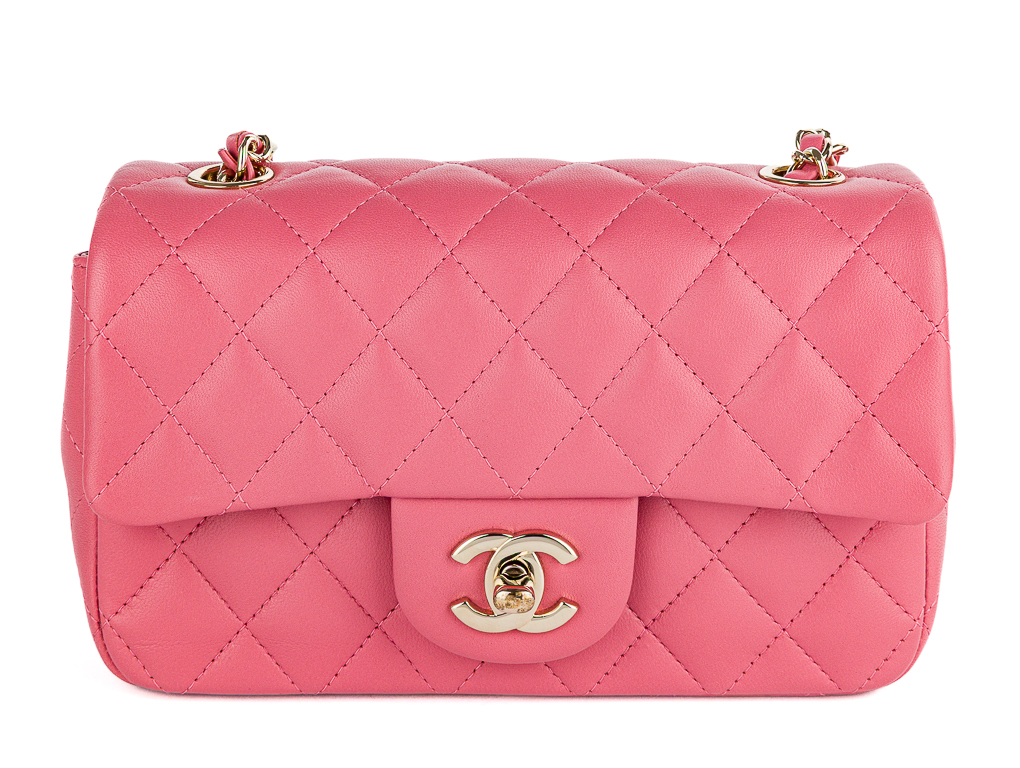 Chanel Pink Lambskin Valentine Charms Mini Flap Bag