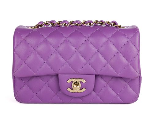 Chanel Purple Mini Flap Classic Bag