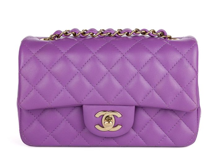 Chanel Purple Mini Flap Classic Bag
