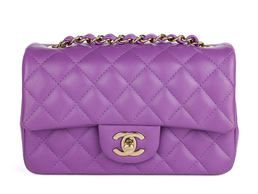 Chanel Purple Mini Flap Classic Bag