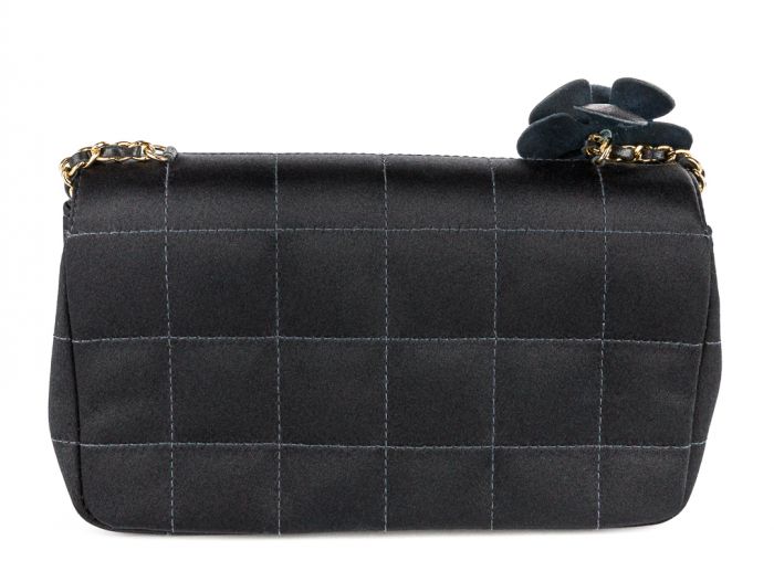 Chanel Vintage Black Satin Chocolate Box Flap Bag - Image 5