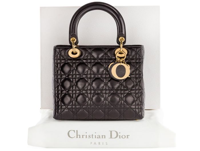 Christian Dior Black Cannage Lady Dior Bag - Image 6
