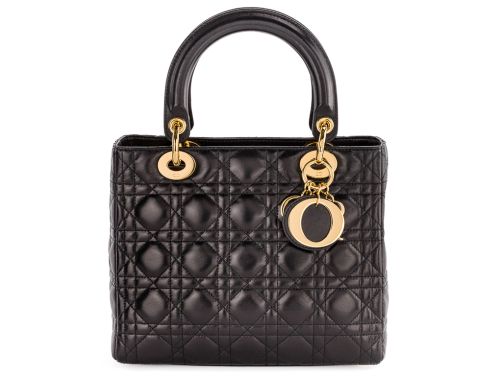 Christian Dior Black Cannage Lady Dior Bag