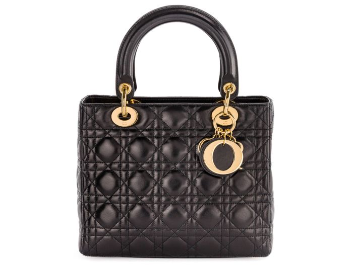 Christian Dior Black Cannage Lady Dior Bag
