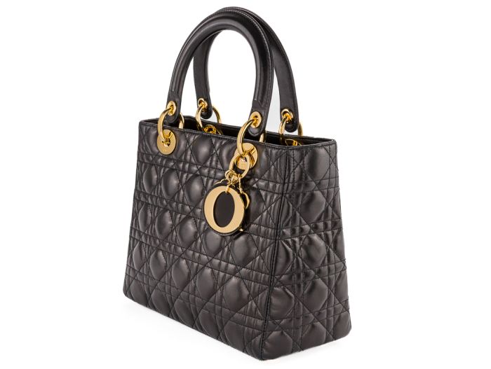 Christian Dior Black Cannage Lady Dior Bag - Image 2