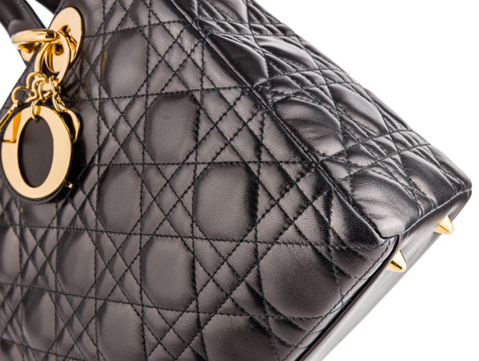Christian Dior Black Cannage Lady Dior Bag - Image 3