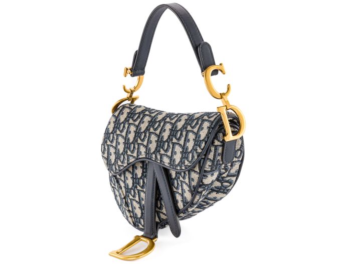 Christian Dior Blue Mini Saddle Bag - Image 2