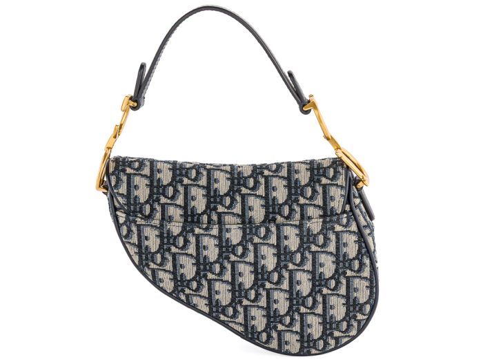 Christian Dior Blue Mini Saddle Bag - Image 3